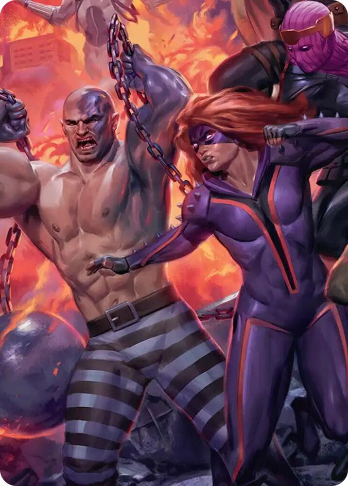 Absorbing Man and Titania Art Card 10 card from Art Series: Marvel Super Heroes
