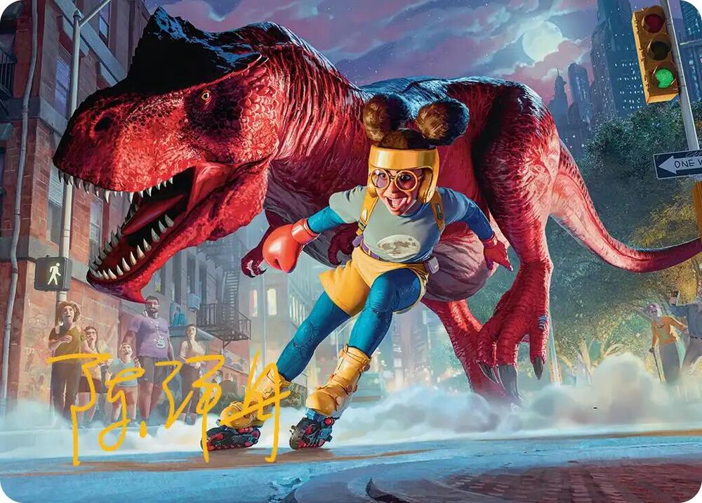 Moon Girl and Devil Dinosaur Art Card (Gold-Stamped Signature) 14 card from Art Series: Marvel Super Heroes