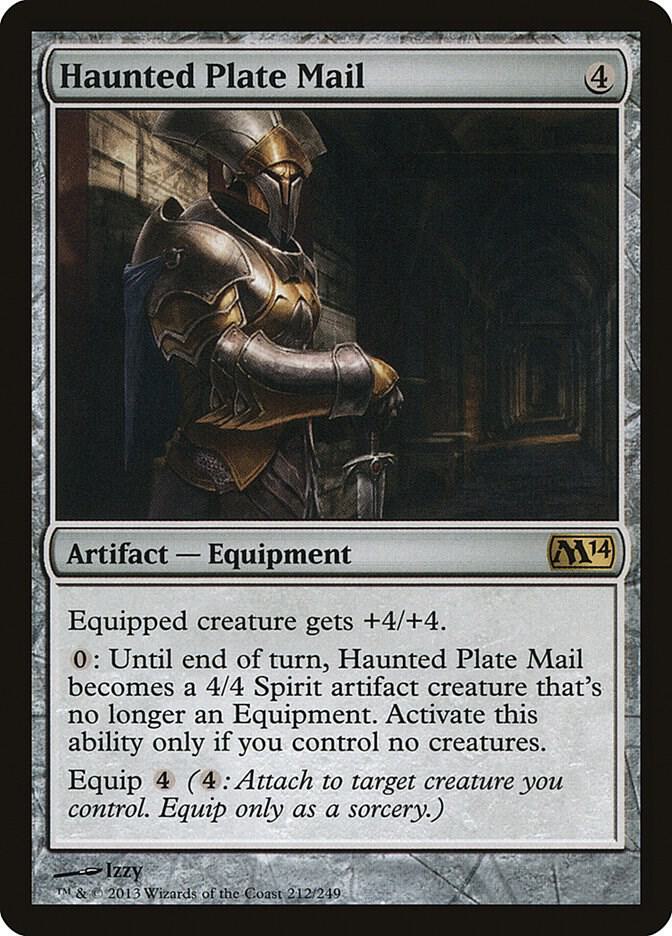 Haunted Plate Mail 212 card from Magic 2014 (M14)