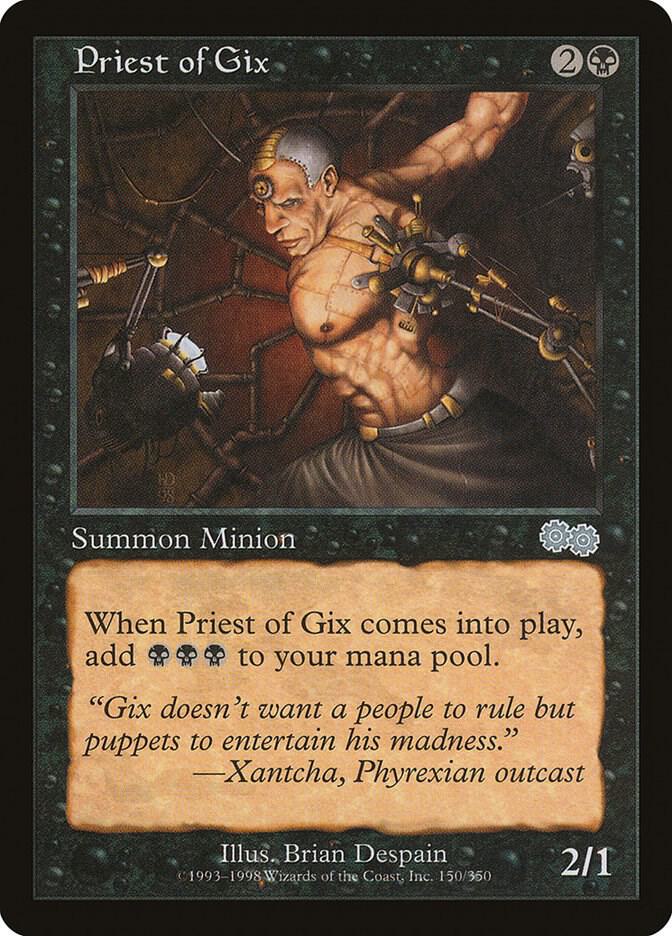 Priest of Gix 150 card from Urza's Saga