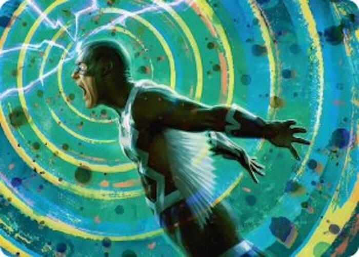 Black Bolt, Inhuman King Art Card 35 card from Art Series: Marvel Super Heroes
