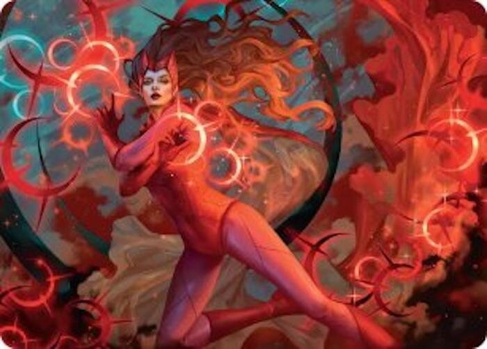 Scarlet Witch, Chaotic Avenger Art Card 38 card from Art Series: Marvel Super Heroes