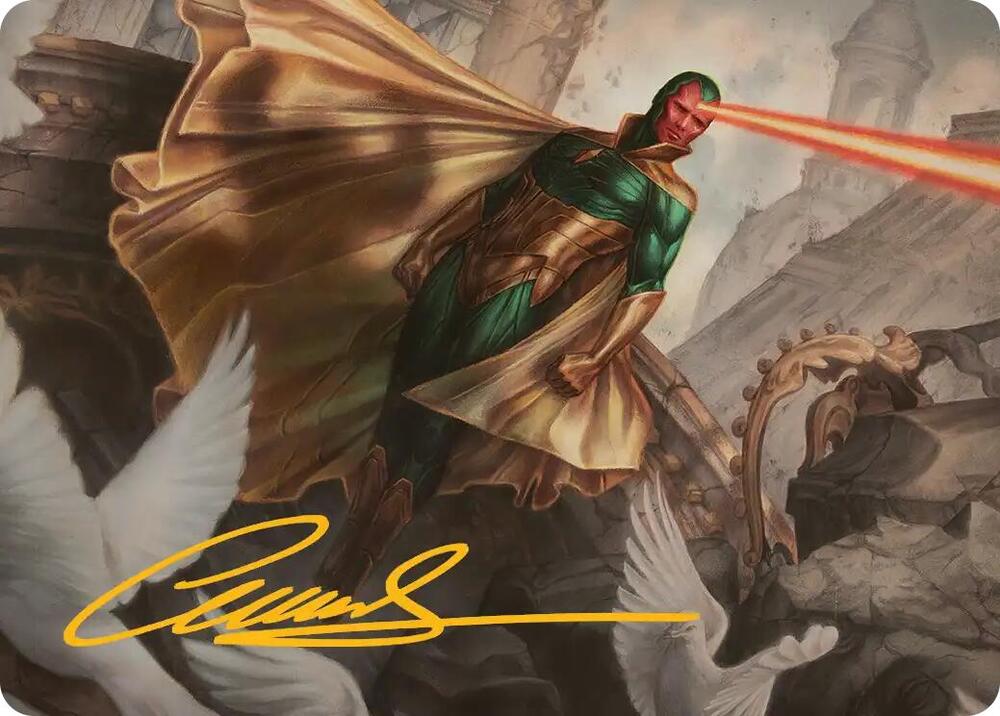 The Vision Art Card (Gold-Stamped Signature) 15 card from Art Series: Marvel Super Heroes