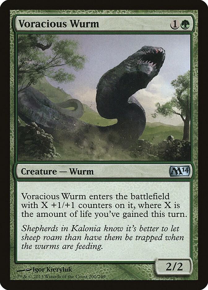 Voracious Wurm 200 card from Magic 2014 (M14)