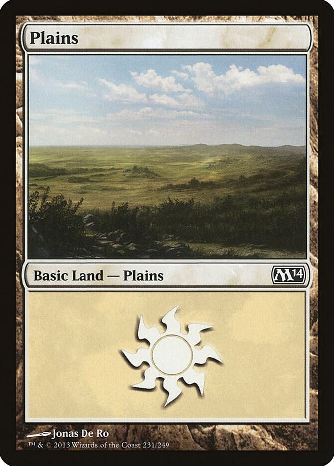 Plains 231 card from Magic 2014 (M14)