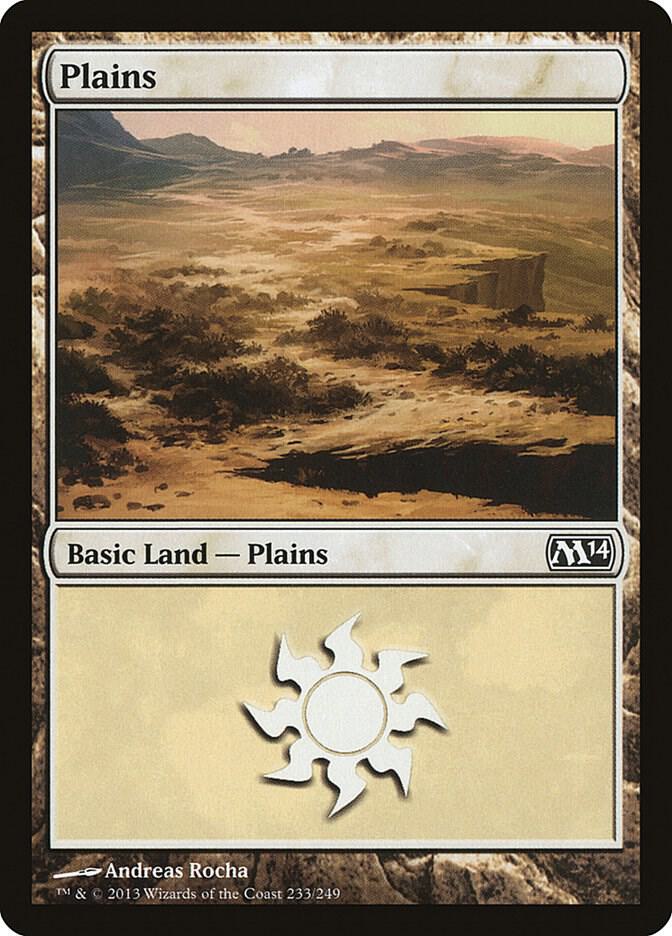 Plains 233 card from Magic 2014 (M14)