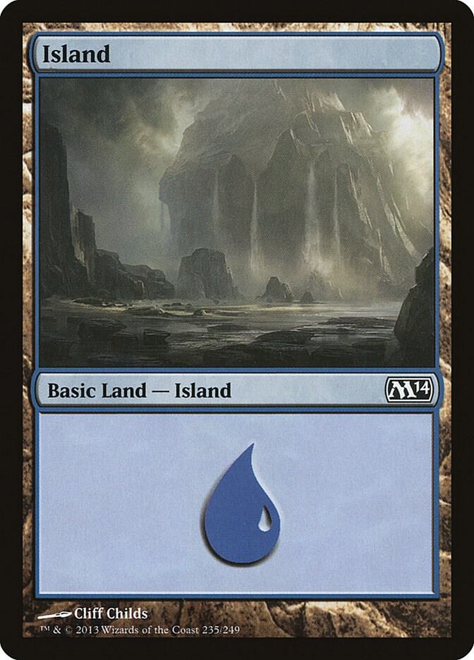 Island 235 card from Magic 2014 (M14)