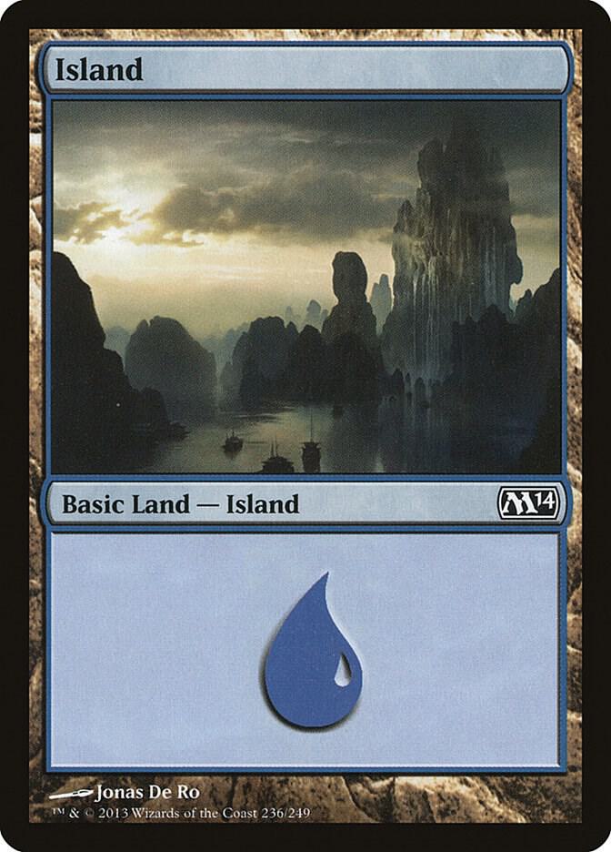 Island 236 card from Magic 2014 (M14)