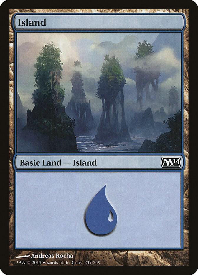 Island 237 card from Magic 2014 (M14)