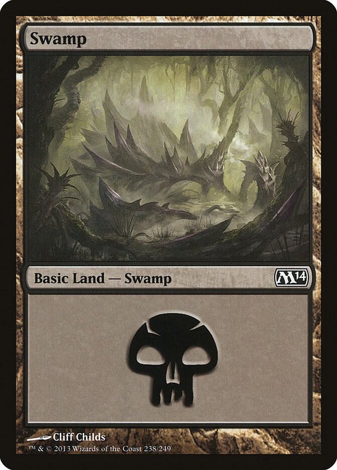 Swamp 238 card from Magic 2014 (M14)