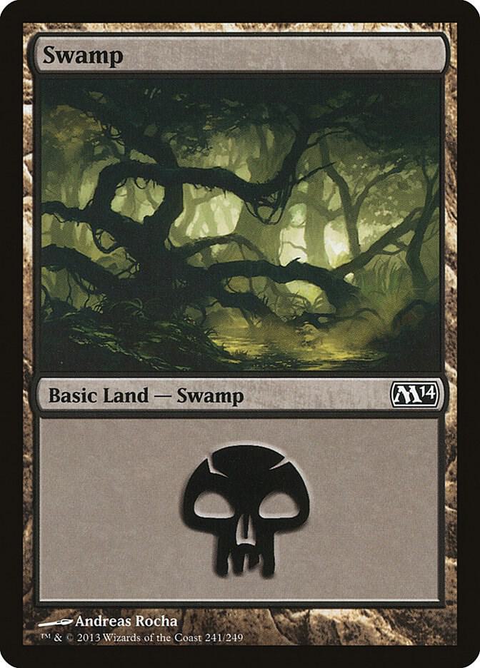 Swamp 241 card from Magic 2014 (M14)