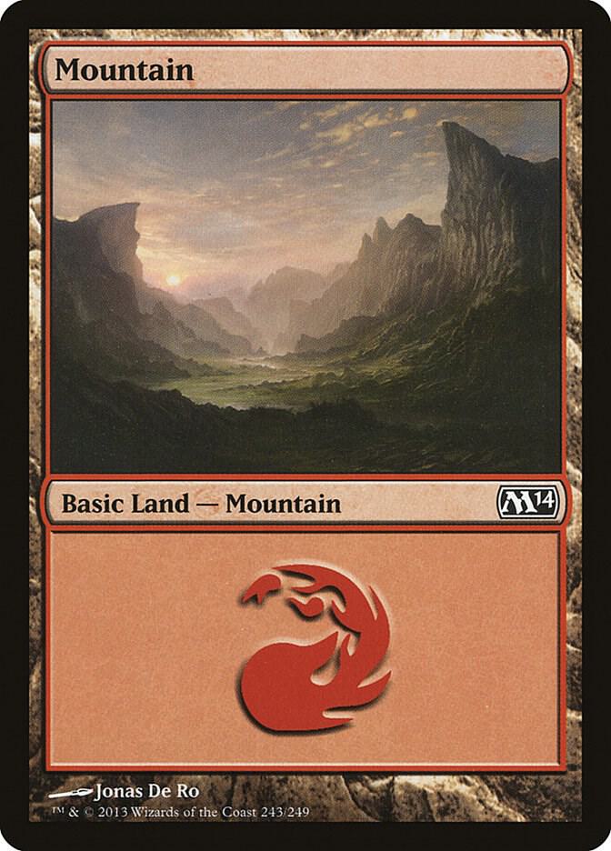 Mountain 243 card from Magic 2014 (M14)