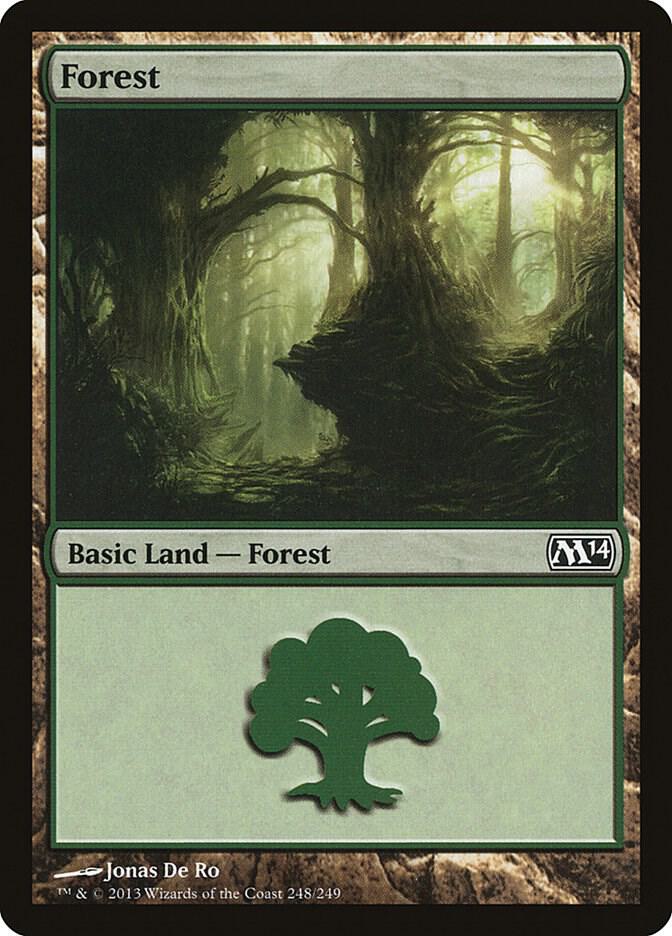 Forest 248 card from Magic 2014 (M14)