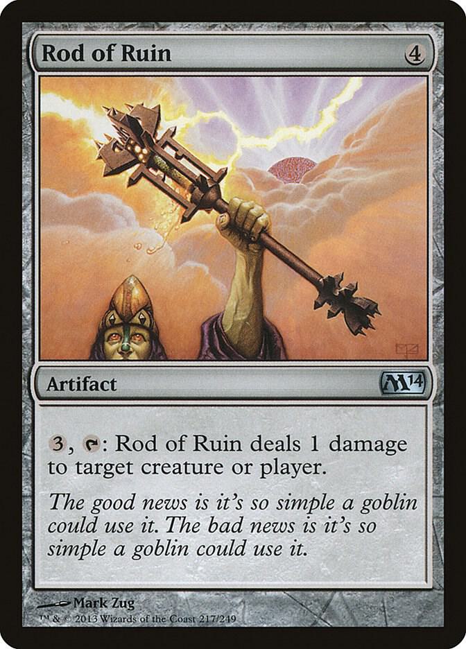 Rod of Ruin 217 card from Magic 2014 (M14)