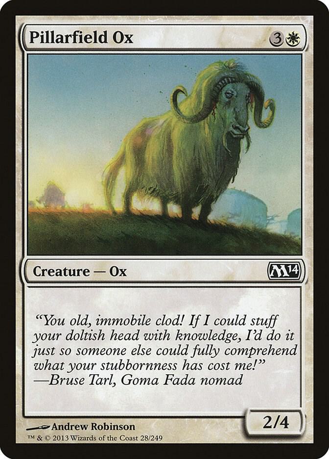 Pillarfield Ox 28 card from Magic 2014 (M14)