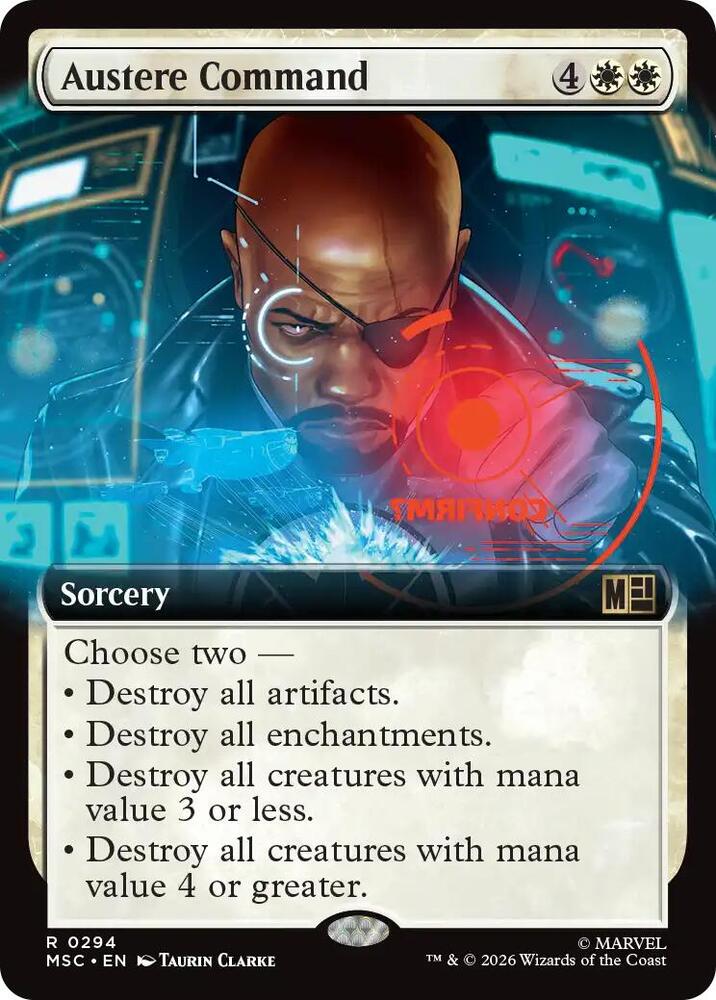 Austere Command (Extended Art) 294 card from Commander: Marvel Super Heroes