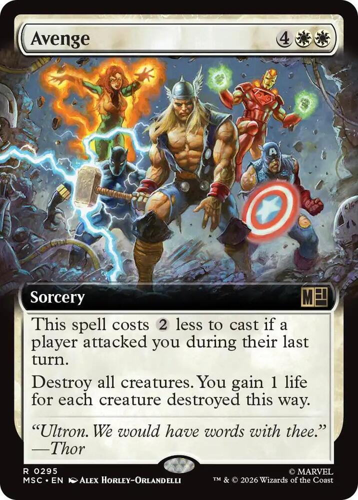 Avenge (Extended Art) 295 card from Commander: Marvel Super Heroes