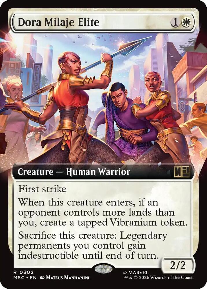 Dora Milaje Elite (Extended Art) 302 card from Commander: Marvel Super Heroes