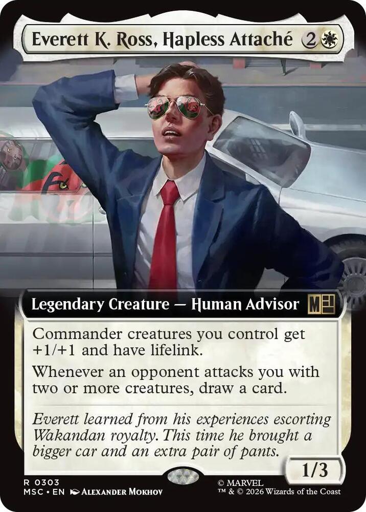 Everett K. Ross, Hapless Attache (Extended Art) 303 card from Commander: Marvel Super Heroes