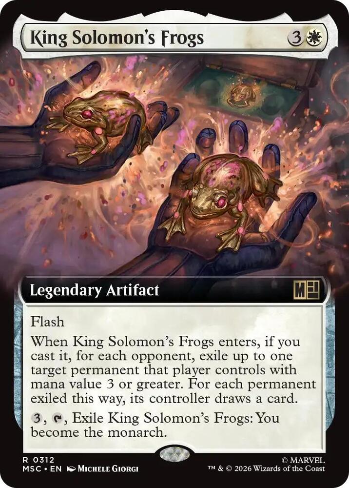 King Solomon's Frogs (Extended Art) 312 card from Commander: Marvel Super Heroes