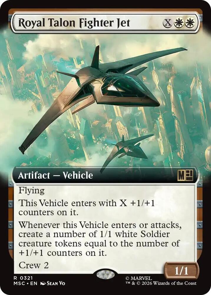 Royal Talon Fighter Jet (Extended Art) 321 card from Commander: Marvel Super Heroes