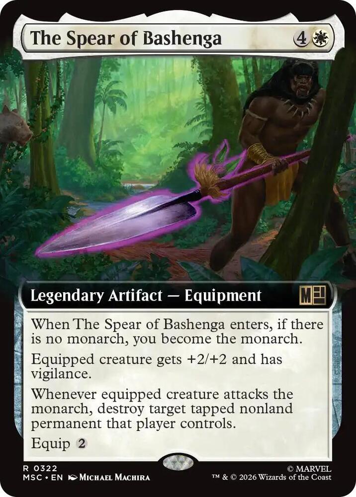 The Spear of Bashenga (Extended Art) 322 card from Commander: Marvel Super Heroes