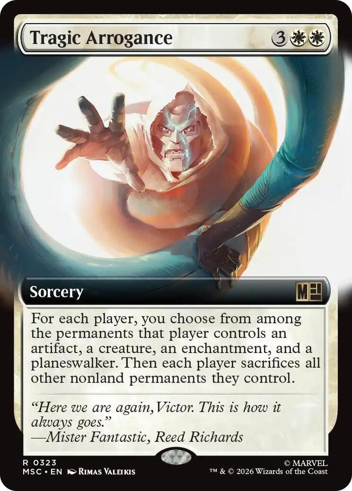 Tragic Arrogance (Extended Art) 323 card from Commander: Marvel Super Heroes