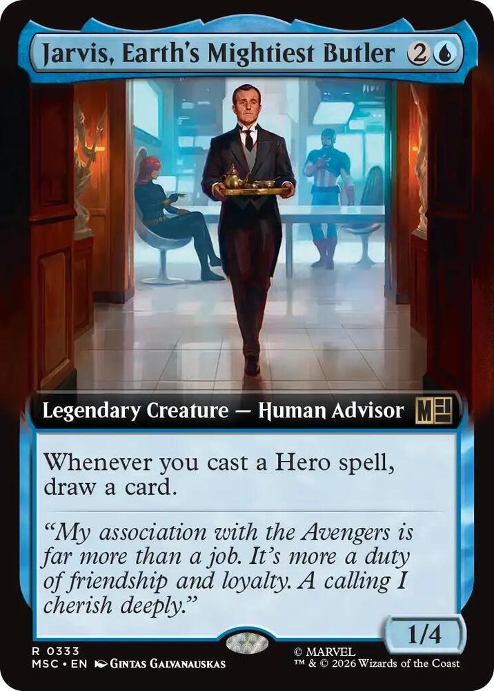 Jarvis, Earth's Mightiest Butler (Extended Art) 333 card from Commander: Marvel Super Heroes