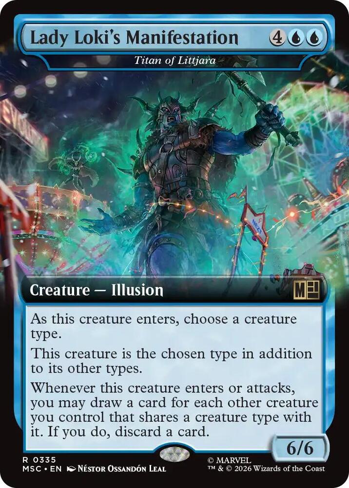 Lady Loki's Manifestation - Titan of Littjara (Extended Art) 335 card from Commander: Marvel Super Heroes