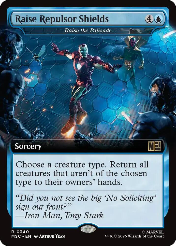 Raise Repulsor Shields - Raise the Palisade (Extended Art) 340 card from Commander: Marvel Super Heroes