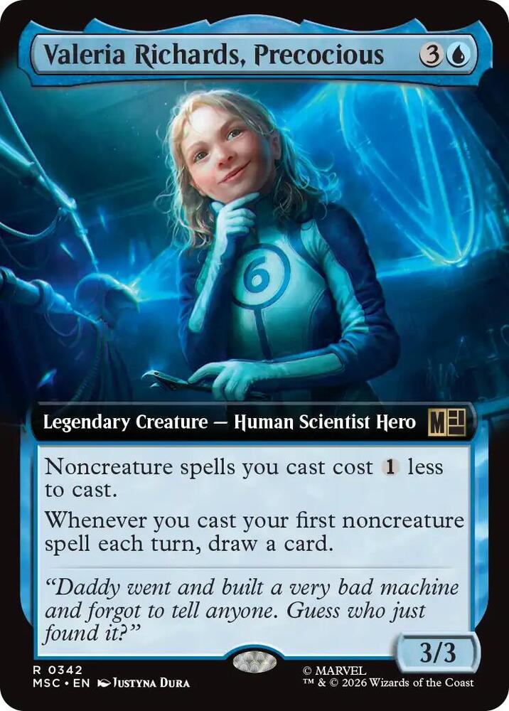Valeria Richards, Precocious (Extended Art) 342 card from Commander: Marvel Super Heroes