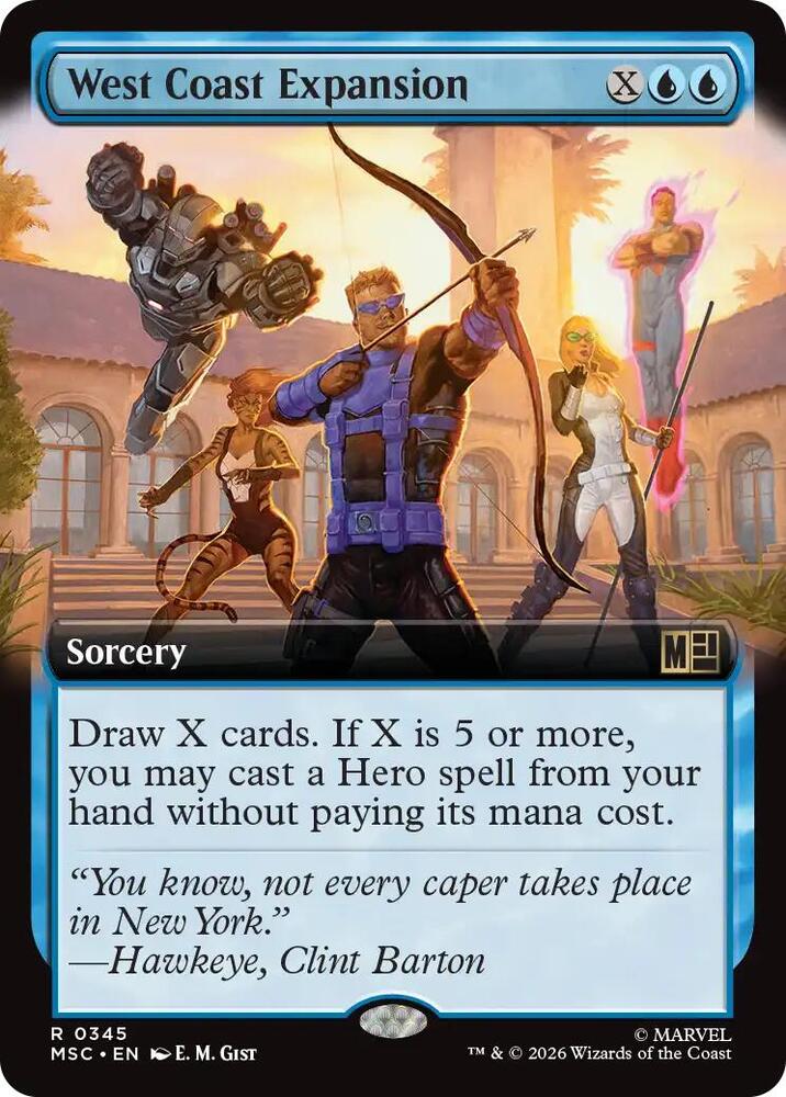 West Coast Expansion (Extended Art) 345 card from Commander: Marvel Super Heroes