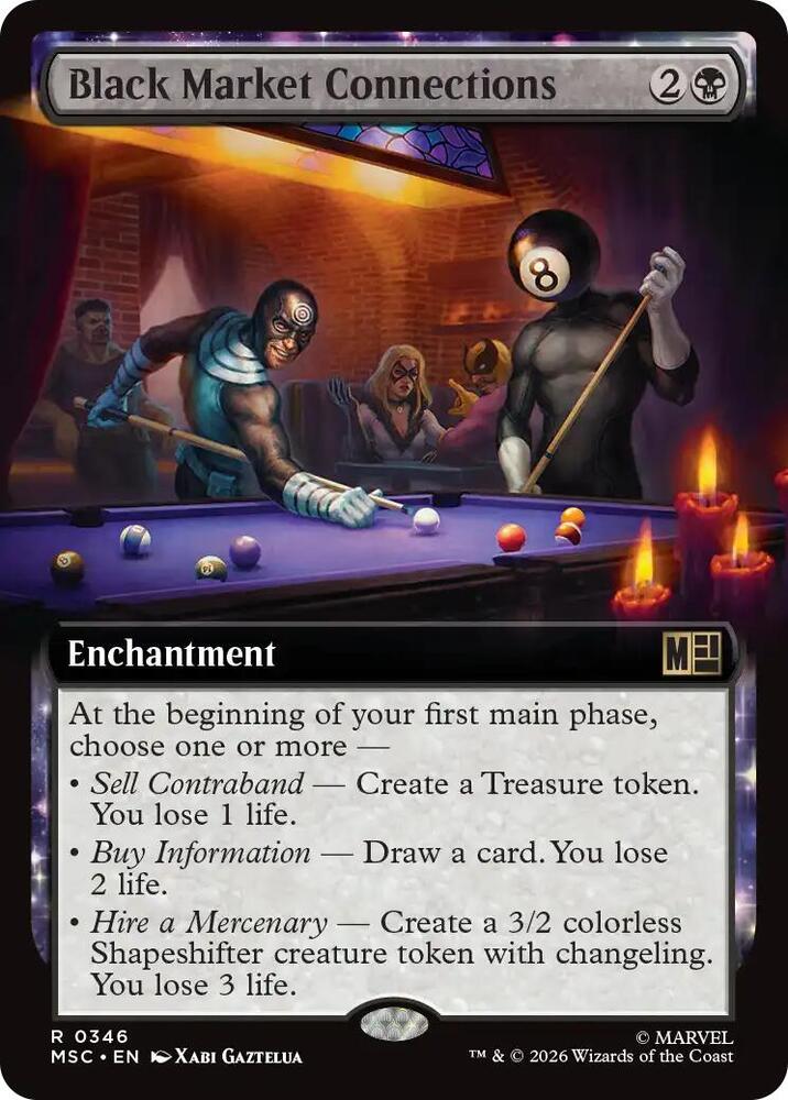 Black Market Connections (Extended Art) 346 card from Commander: Marvel Super Heroes