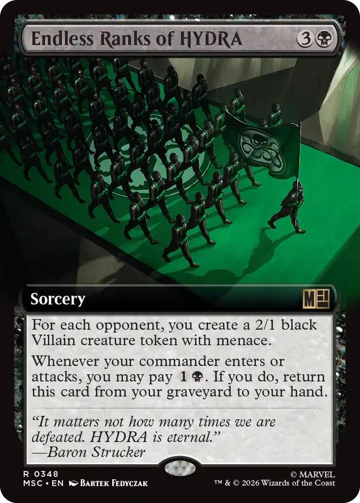 Endless Ranks of HYDRA (Extended Art) 348 card from Commander: Marvel Super Heroes