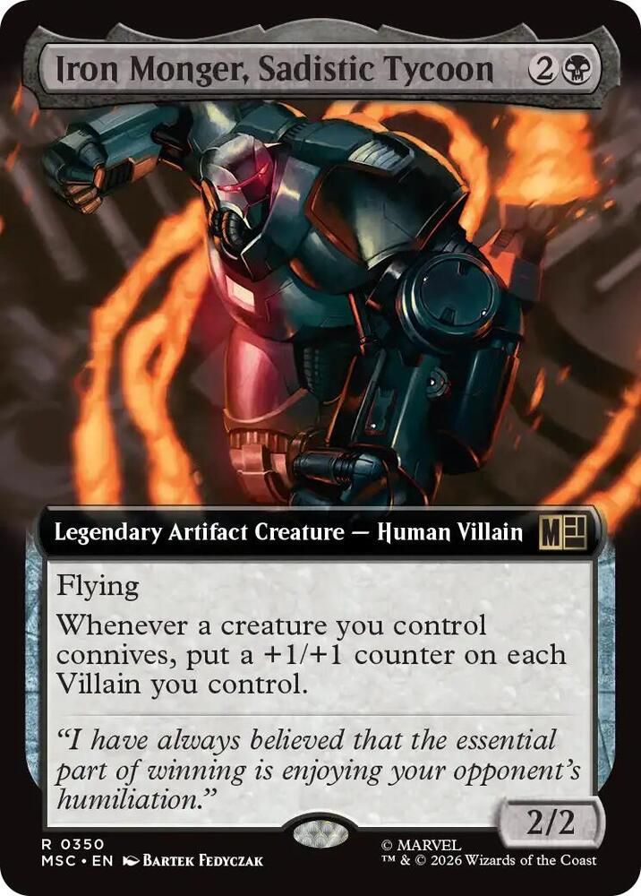 Iron Monger, Sadistic Tycoon (Extended Art) 350 card from Commander: Marvel Super Heroes