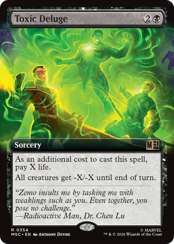 Toxic Deluge (Extended Art) 354 card from Commander: Marvel Super Heroes
