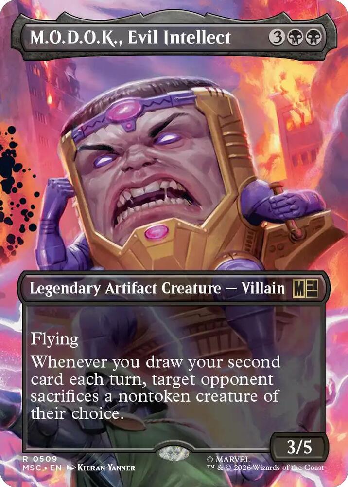 M.O.D.O.K., Evil Intellect (Borderless) 509 card from Commander: Marvel Super Heroes