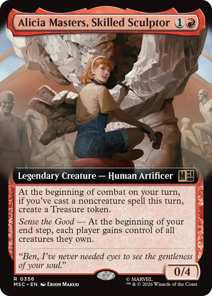 Alicia Masters, Skilled Sculptor (Extended Art) 356 card from Commander: Marvel Super Heroes