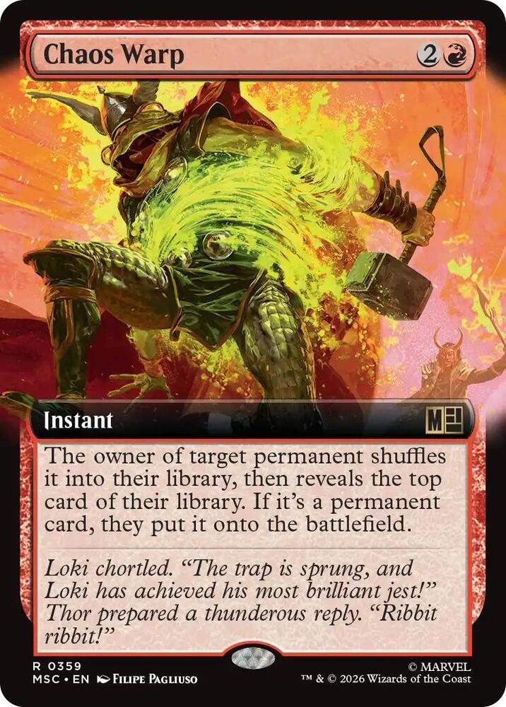 Chaos Warp (Extended Art) 359 card from Commander: Marvel Super Heroes