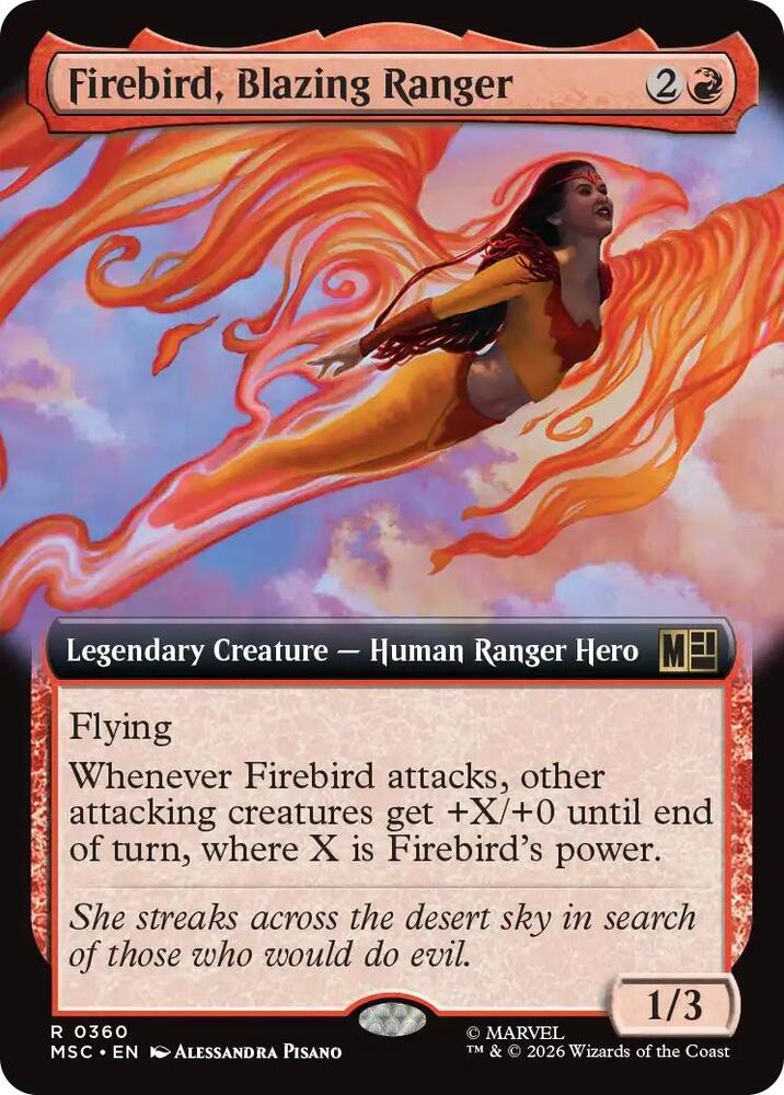 Firebird, Blazing Ranger (Extended Art) 360 card from Commander: Marvel Super Heroes
