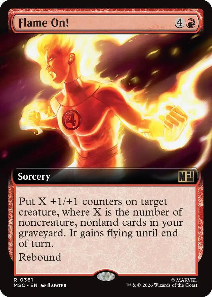Flame On! (Extended Art) 361 card from Commander: Marvel Super Heroes
