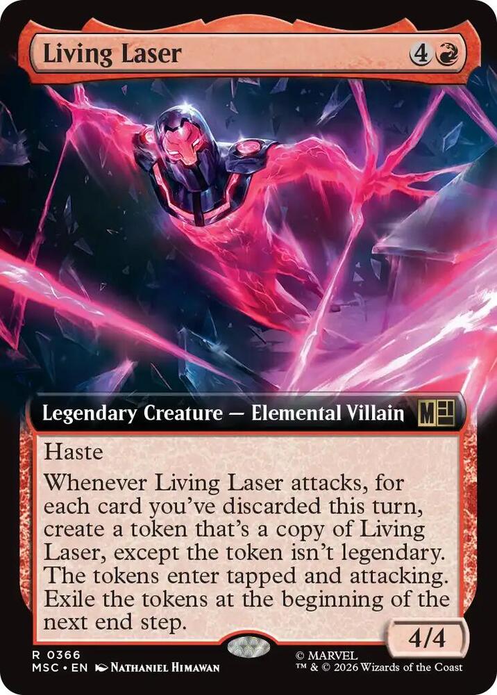 Living Laser (Extended Art) 366 card from Commander: Marvel Super Heroes