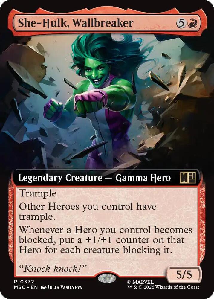 She-Hulk, Wallbreaker (Extended Art) 372 card from Commander: Marvel Super Heroes