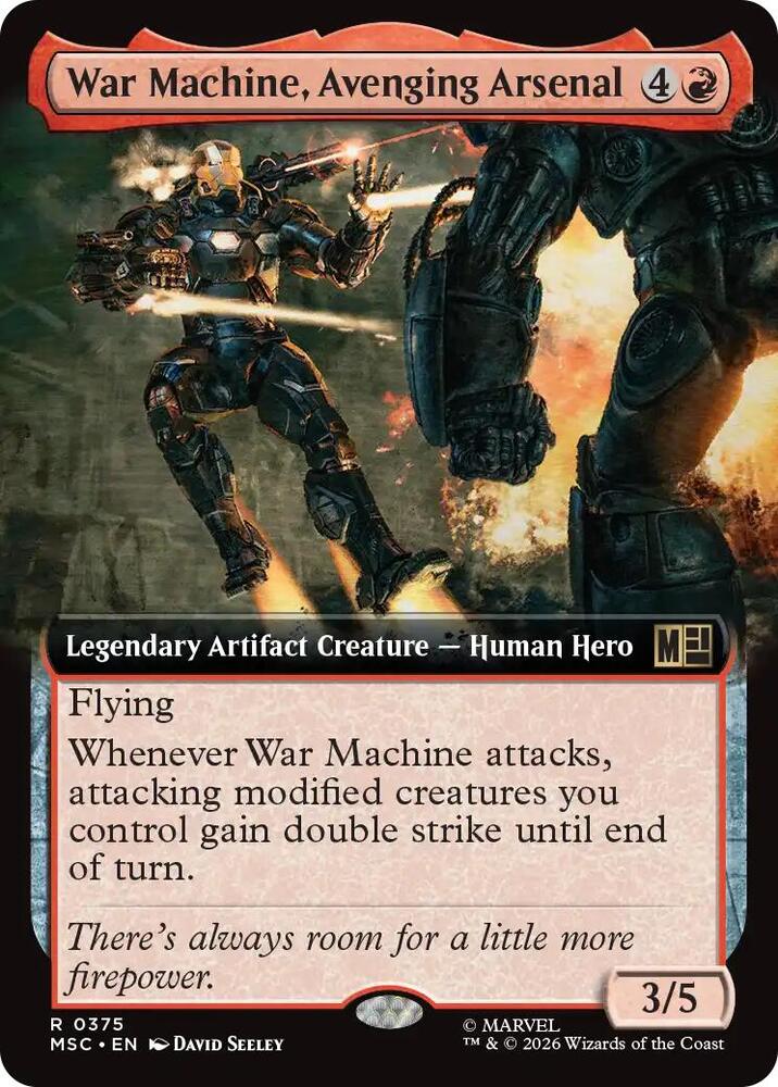 War Machine, Avenging Arsenal (Extended Art) 375 card from Commander: Marvel Super Heroes