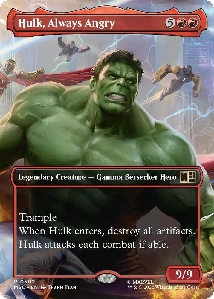 Hulk, Always Angry (Borderless) 502 card from Commander: Marvel Super Heroes