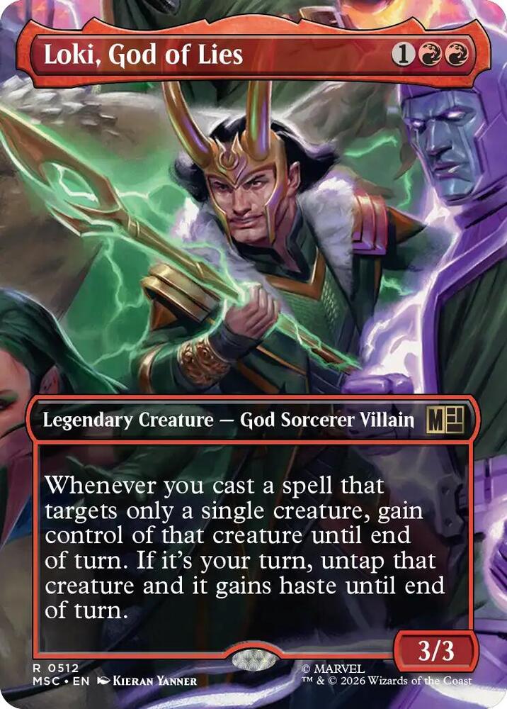 Loki, God of Lies (Borderless) 512 card from Commander: Marvel Super Heroes