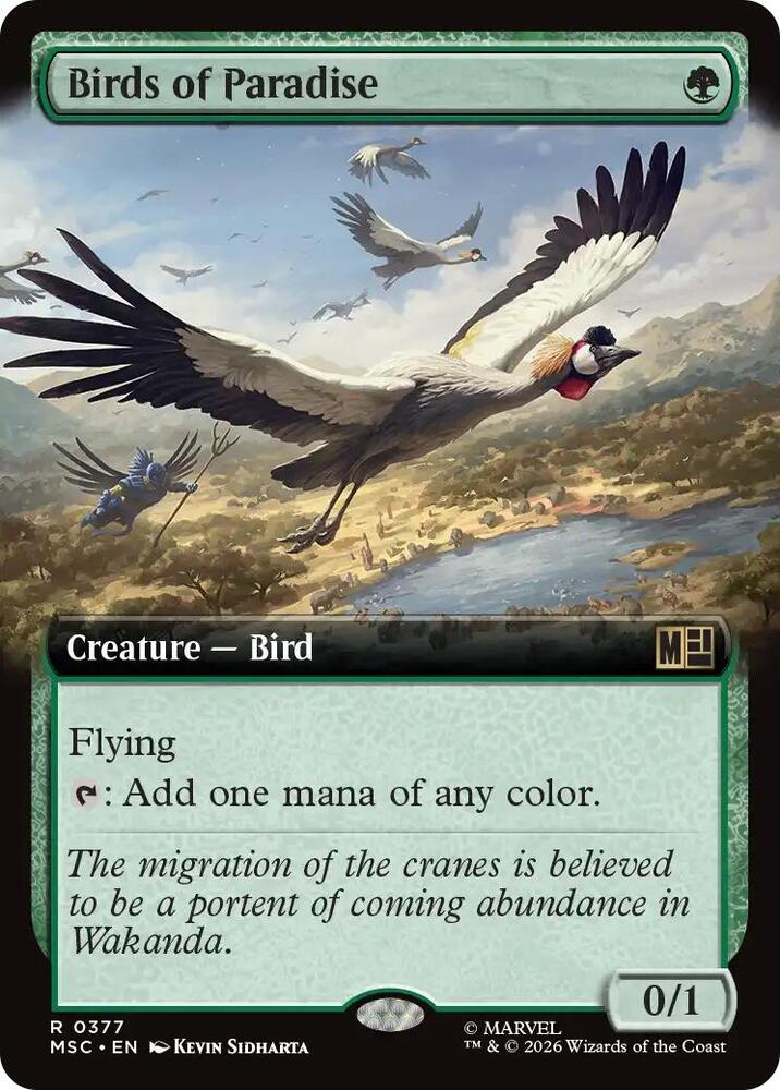 Birds of Paradise (Extended Art) 377 card from Commander: Marvel Super Heroes