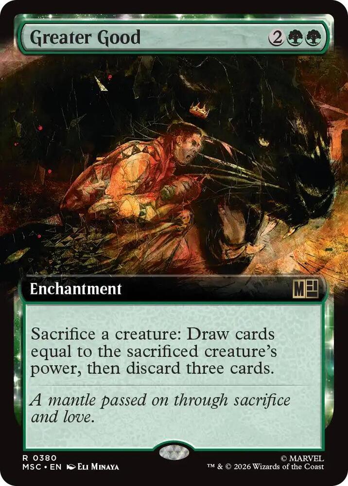 Greater Good (Extended Art) 380 card from Commander: Marvel Super Heroes