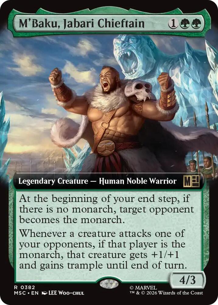 M'Baku, Jabari Chieftain (Extended Art) 382 card from Commander: Marvel Super Heroes