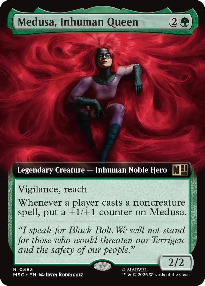 Medusa, Inhuman Queen (Extended Art) 383 card from Commander: Marvel Super Heroes